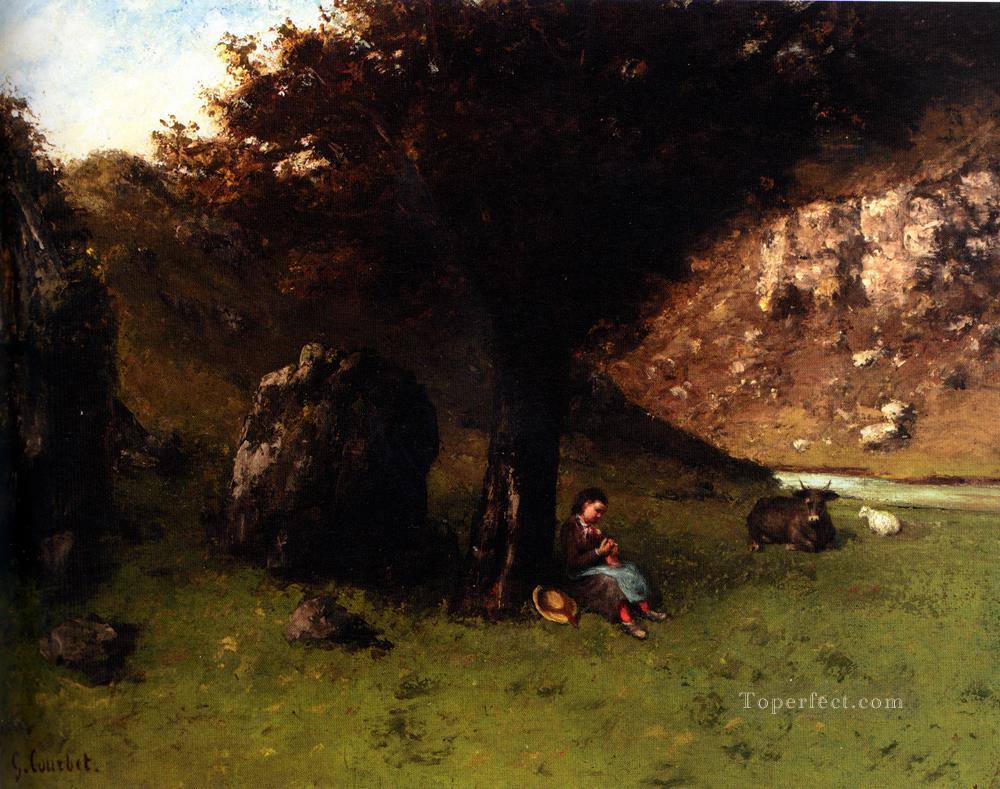 La Petite Bergere The Young Shepherdess Realist painter Gustave Courbet Oil Paintings